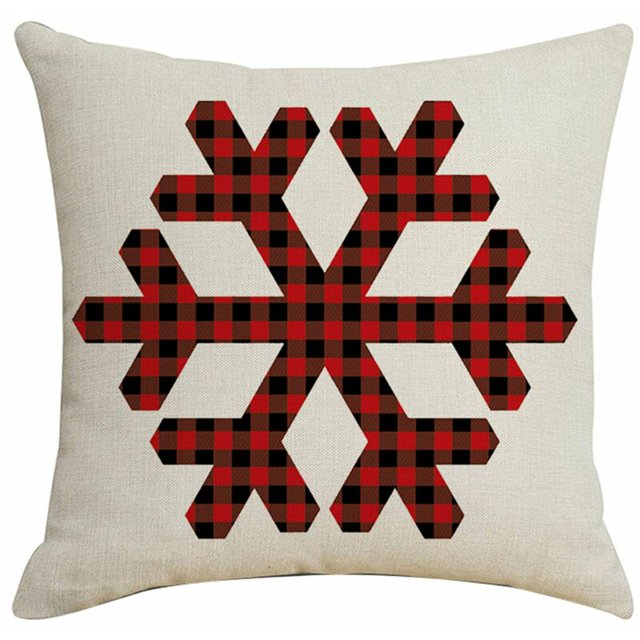 Fundas de almohada cuadradas con copos de nieve para decoración de sofás y coches de 45 x 45 cm