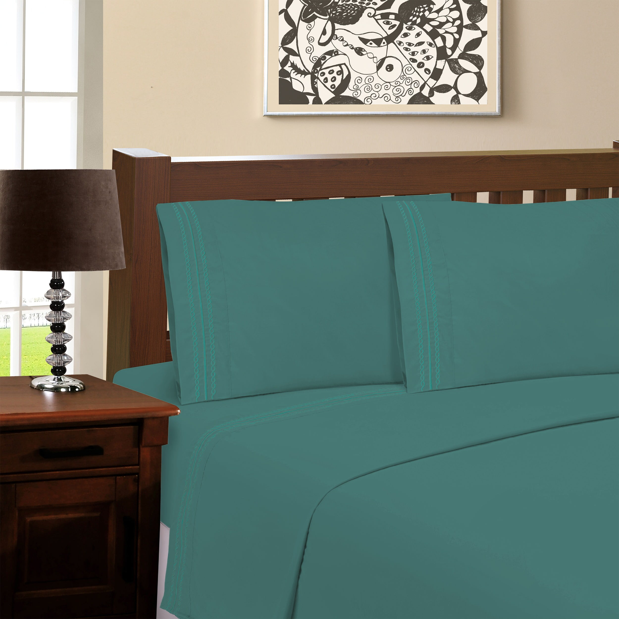 Medium Blue Superior 100/% Brushed Microfiber Wrinkle Resistant Twin XL Sheet Set 3-Piece
