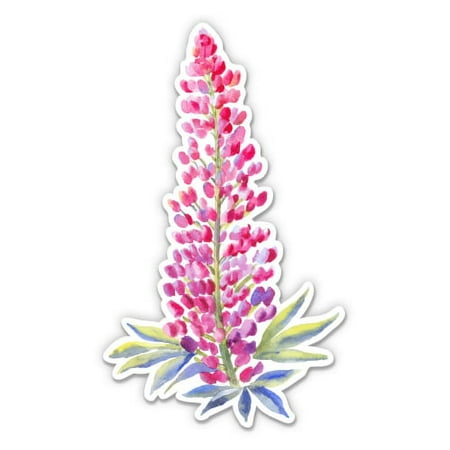 Lupine Watercolor Beautiful - 3" Vinyl Sticker - For Car Laptop I-Pad Phone Helmet Hard Hat - Waterproof Decal