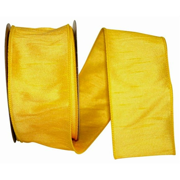 Reliant Ribbon 92975W-079-40H 20.5 in. 20 Yards Dupioni Supreme Wired Edge Ribbon, Yellow