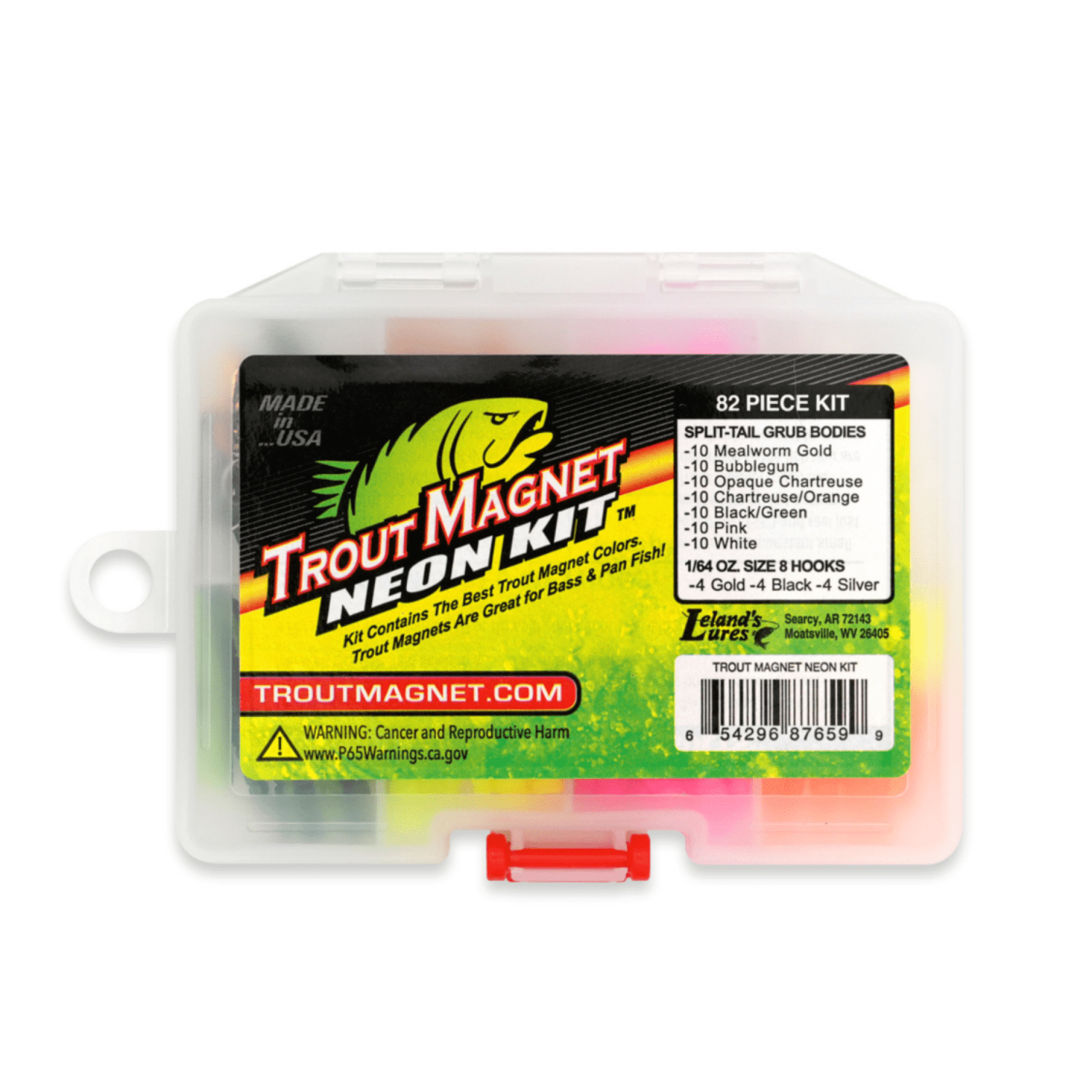 (2 pack) Leland Lures Trout Magnet Neon Softbait Kit 85 Piece