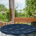 thumbnail image 2 of Ambesonne Sky Print Fitted Round Tablecloth, Night Time Pattern Stars, 40"- 44" Diameter, Navy Blue Pale Yellow, 2 of 5