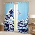 thumbnail image 2 of Castle Fairy Waves Blackout Curtains Set of 2 (52x84 Each),Mount Fuji Window Curtains, 2 of 6