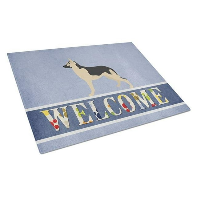 Carolines Treasures BB8330LCB German Shepherd Welcome Glass Cutting Board - Large