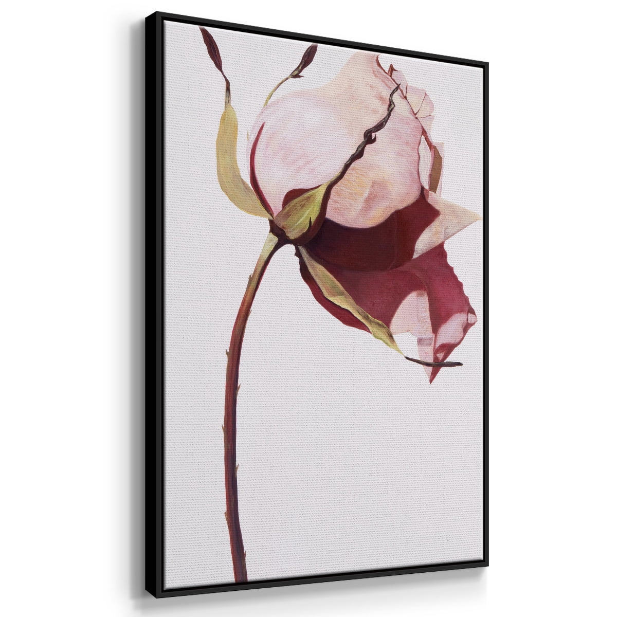 Love Is A Rose I Framed Premium Gallery Wrapped Canvas - Ready to Hang - 17 x 25 - Black Floating Frame