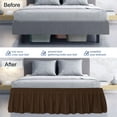 thumbnail image 3 of Unique Bargains 16" Drop Elastic Ruffles Brushed Bed Skirt Full Brown, 3 of 8