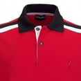thumbnail image 3 of Golfino RED PERFORMANCE CONTRAST POLO Extra dry men's short sleeve golf piqué polo in Pro look with contrasting colours size 36 (small), 3 of 3