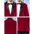 thumbnail image 6 of Lars Amadeus Men's Velvet Blazer One Button Party Prom Tuxedo Dinner Suit Jacket, 6 of 6