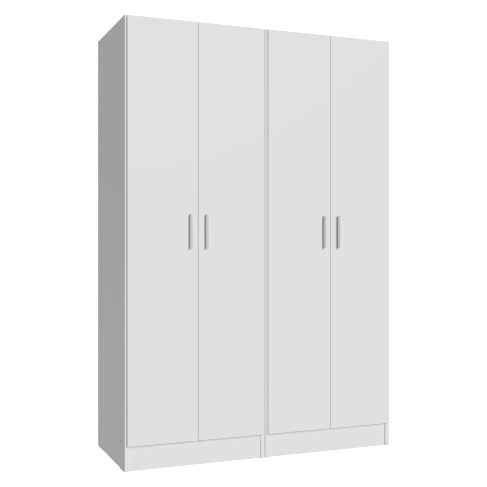 Madesa Kitchen Pantry Set Storage Cabinet 4 Doors 8 Utility Shelves 47"L Wooden Organization Unit for Kitchen 6 Adjustable Shelves Anti Tipping - White
