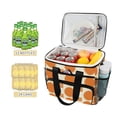 thumbnail image 2 of FORMRS Insulated Cooler Bag 24 Cans Capacity Soft Leakproof Lunch Box with Side Pockets, Orange Geometric Pattern, 2 of 7