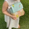 thumbnail image 2 of Bolso de hombro de paja para niñas, bolso de mano tejido bohemio para niños, bolso de mano de ratán de verano Azul, 2 of 9