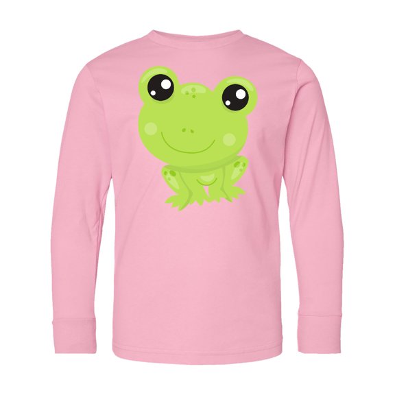 Inktastic Cute Frog, Little Frog, Baby Frog, Green Frog Long Sleeve Youth T-Shirt