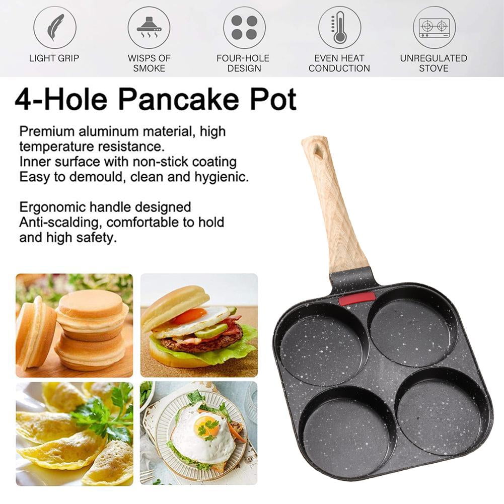 4 Hole Omelet Pan Burger Egg Pancake Maker Bakelite 2024A Frying Pan F4F3