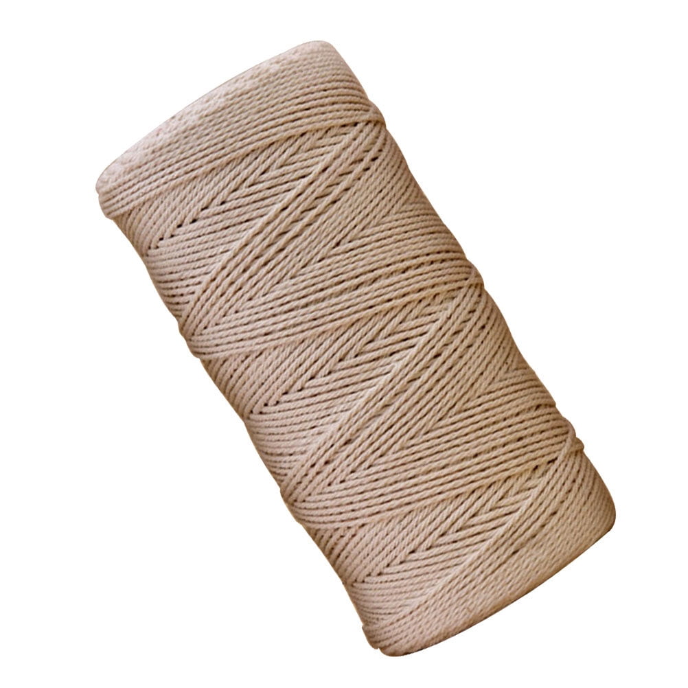 HOOWIFFY Beige Cotton Twine Cord for Macrame, Crafts, Projects, Wrapping, and Home Decoration Supplies