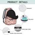 thumbnail image 4 of Strawberry Pink Pattern Backpack for School, Cute School Bag with Adjustable Shoulder Straps and Padded Back, 15.3"x11"x7.1", 4 of 5