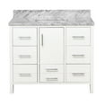 thumbnail image 4 of California 42" Bathroom Vanity with White Cabinet and Carrara Marble Top, 4 of 6