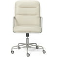 thumbnail image 4 of Finch Franklin Modern Leather Desk Chair White, 4 of 9
