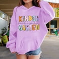 thumbnail image 2 of Ruyang Kids Girls Preppy Pullover Hoodie with Pockets Cute Letter Graphic Oversized Hooded Sweatshirts Long Sleeve Fall Tops, 2 of 7