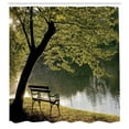 thumbnail image 3 of Ambesonne Nature Shower Curtain, Resting at Riverside, 69"Wx84"L, Green, 3 of 5