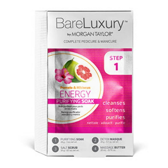BareLuxury Energy Pomelo & Hibiscus 4 Pack - Includes 1 Each Of Soak, Masque, Scrub, Massage Butter