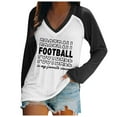 thumbnail image 1 of Chandails à Col Rond Légers Décontractés pour Femmes à Manches Longues, T-Shirt à Enfiler Imprimé Graphique de Football, Hauts Athlétiques pour Femmes, Coupe Ample, Chemises d'Été pour Femmes, Chemise d'Été pour Femmes, Chemise à Rayures pour Femmes, 1 of 4