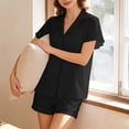 thumbnail image 5 of Aezemi 2 Piece Pajama Sets Women Button down Short Sleeve Ruffle Flowy Comfy Home Sleepwear Sets Collared Fashion Casual Summer Spring Nightwear Outfits XXL, 5 of 9