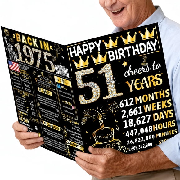 Tarjeta de cumpleaños Jumbo Joycard 51º con sobre, 51 años