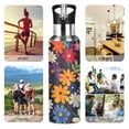 thumbnail image 7 of Yayeee 20oz Insulated Water Bottle Double Wall Stainless Steel with Flip Straw Lid, Bright Colorful Flowers Pattern, 7 of 7