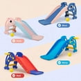 thumbnail image 5 of Tobbi 3 in 1 Toddler Slide Plastic Kids Slide with Climb Stair, Basketball Hoop, Ball, Indoor Outdoor Games Fun Activity Playground Toy for Boys Girls, Blue Dolphin, 5 of 11