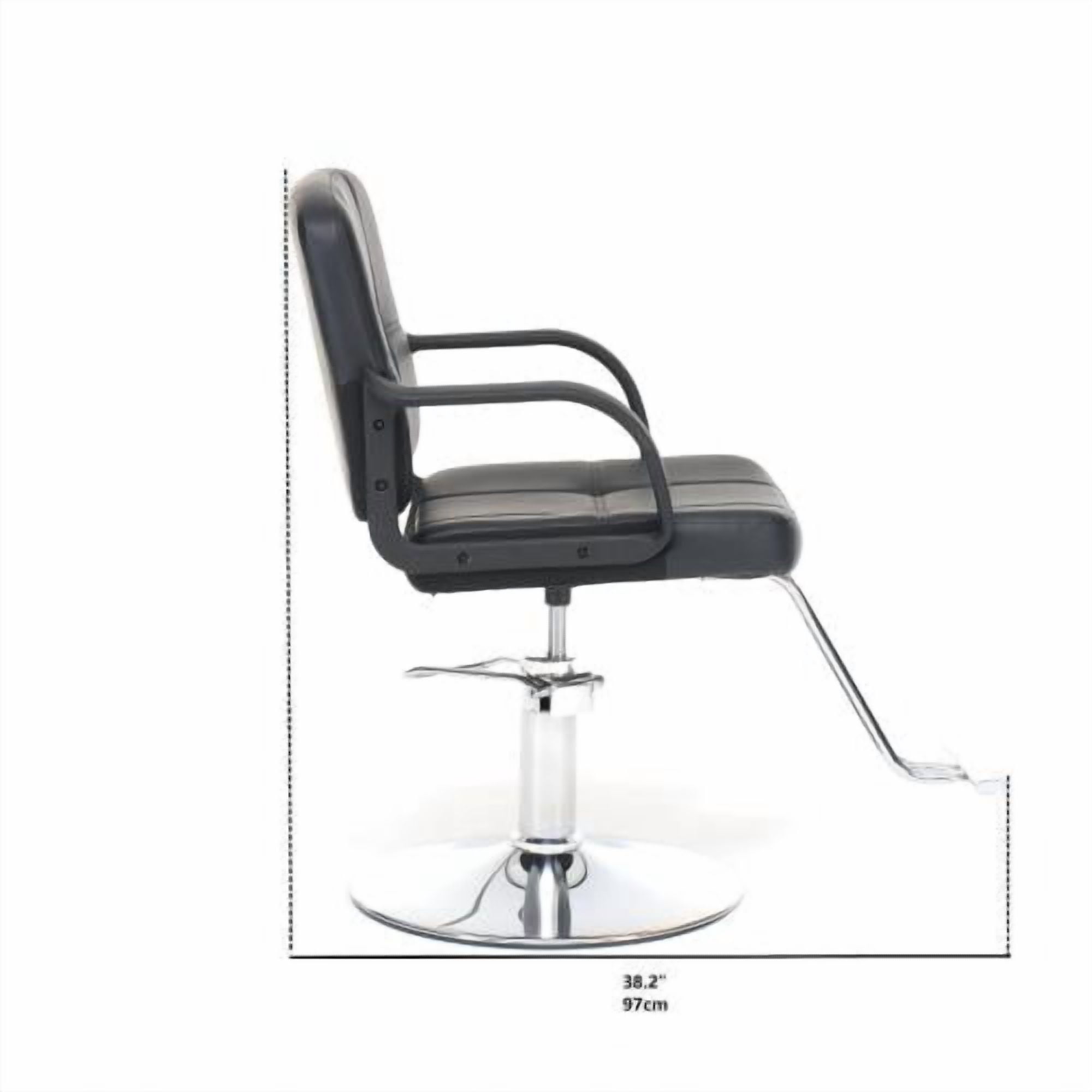 Barber Chair for Hair Stylist, 360° Swivel Salon Styling Chair with Heavy Duty Hydraulic Pump, Adjustable Height, 350 lbs Capacity, Black PU Leather