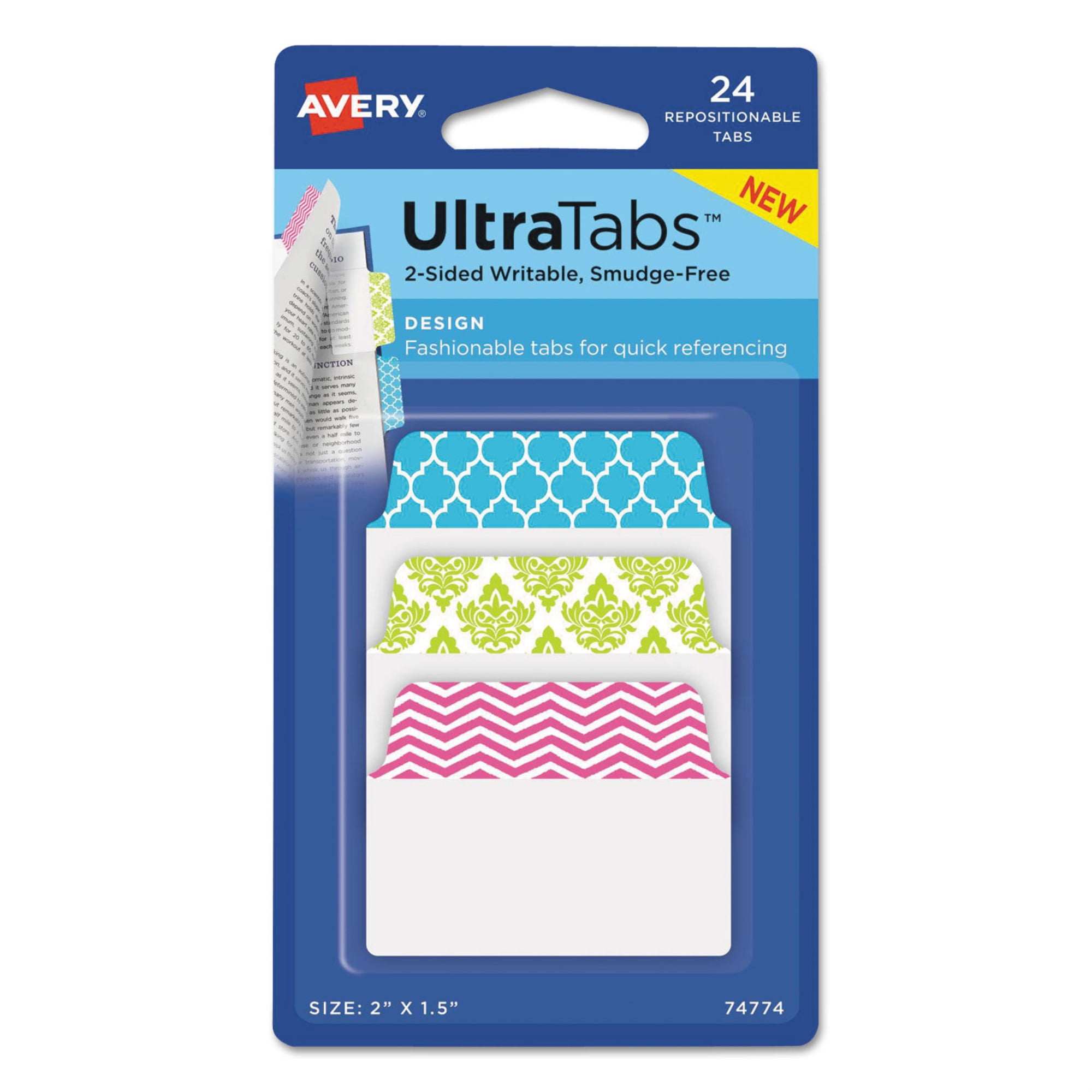 Avery Ultra Tabs Repositionable Tabs ,TAB,REPO,MLTUSE,24ST,AST