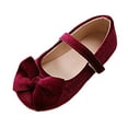 thumbnail image 4 of Dakaela Toddler Girls Dress Shoes Bowknot Suede Mary Jane Ballerina Ballet Flats Wedding Party School Uniform Slip on Loafers Hot Pink 12, 4 of 6