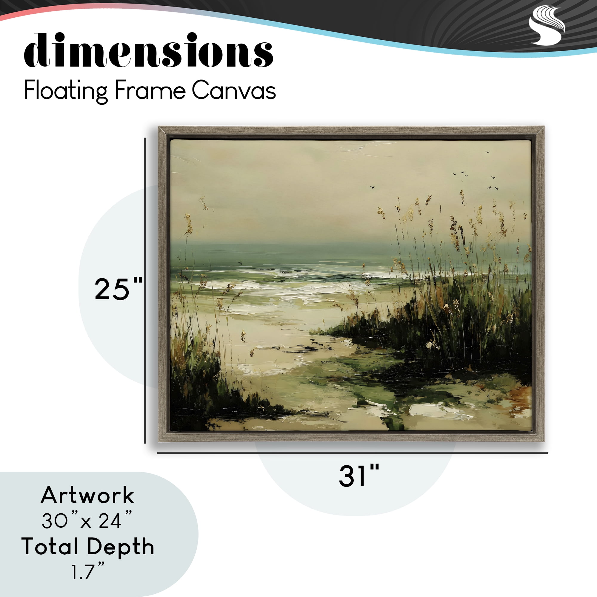 Stupell Industries Sea Oats on the Beach Brown Framed Floater Canvas Wall Art, design by Franklyn Gregory
