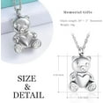 thumbnail image 2 of Teddy Bear Cremation Urn Nekclaces Ashes Jewelry for Men Women Heart Memorial Urn Keepsake Human Pets Ashes Urn Pendant Gift for Women Men, 2 of 7