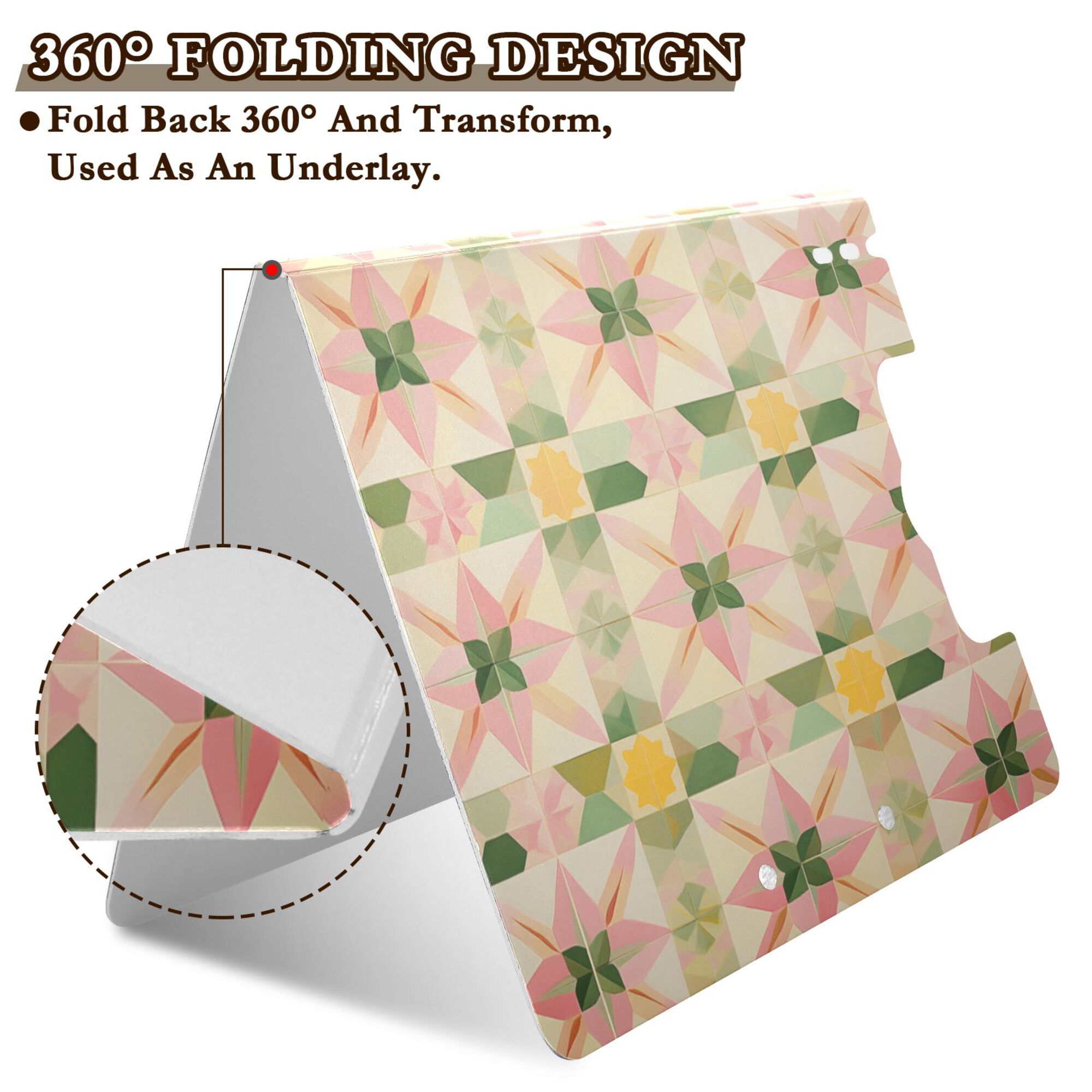 FORMRS A4 Clipboard Folder with Pen Holder Horizontal Foldable School Office Binder, Retro Pink Stars