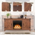 thumbnail image 5 of Homall Fireplace TV Stand for TVs up to 65 inch, Modern Farmhouse TV Stand Double Barn Door for Living Room, Brown, 5 of 7