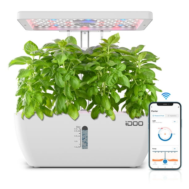 iDOO WiFi 12 Pods Hydroponic Growing System, Smart Indoor Herb Garden