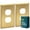 Duplex 1-Gang 2-Pack, variant on Rio Salto BRASS Deco Collection Standard Size Metal Toggle Switch Gold Outlet Cover or Light Switch Cover Wall Plate Single Wallplate Covers 1 Gang Brushed Brass Togle 1-Gang 10-Pack
