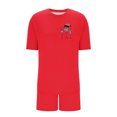 thumbnail image 4 of Zormilly Christmas Pajamas for Women Plus Size Short Sleeve Shirts Wide Leg Shorts Comfy Pajamas Set Printed, S-5XL, 4 of 5