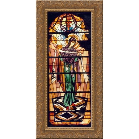 Virgin (Church of the Assumption of the Blessed Virgin Mary) 24x12 Gold Ornate Wood Framed Canvas Art by Petro Kholodny (Elder)