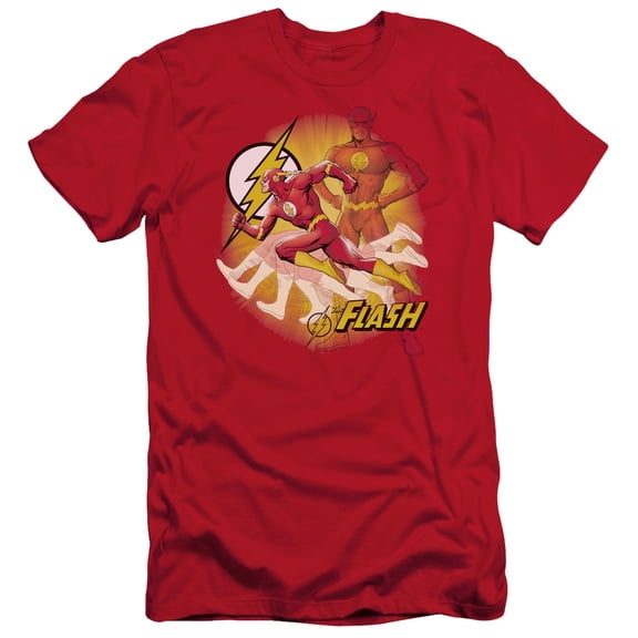 JLA Justice League Lightning Fast S/S Adult 30/1 T-Shirt Red