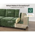 thumbnail image 3 of CHIC HOUSE Pull Out Sofa Bed Couch Queen Size with Mattress USB, Convertible Sleeper Sofa Loveseat for Small Spaces RV, Chenille Pull Out Couch Bed for Living Room with Cup Holders LED Lights, Green, 3 of 10
