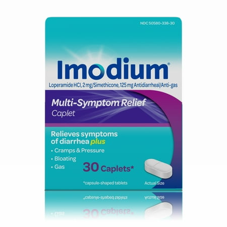 Imodium Multi-Symptom Gas Relief & Anti-Diarrheal Remedy Caplets, 30