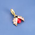 thumbnail image 2 of 925 Sterling Silver Golden Flying Ladybug Dangle Charm Bead for Bracelet Charms Bangle Pendant Jewelry, 2 of 5