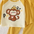 thumbnail image 4 of masbird 2 Pieces Boys Girls Pajamas Toddler Long Sleeve Cotton Pjs Kids Sleepwear Sets 6-12 Months 12-24 Months 2t 3t 4t 5t 6t 7t 8t 9t(Yellow,6-12 M), 4 of 4