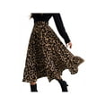 thumbnail image 4 of One opening Women's Leopard Print Long Skirts Elastic High Waisted Plus Size Bohemian Maxi Skirt, 4 of 7