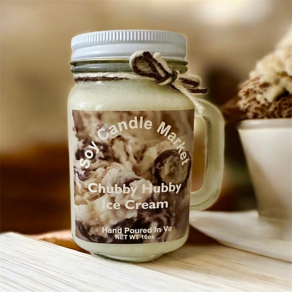 Soy Scented Candles | Handmade & Highly Aromatic Candles Burns Upto 85 Hours in Glass Jar - Perfect for Home Decor, Wedding, Birthday, Dinner (Chubby Hubby, 12 oz)
