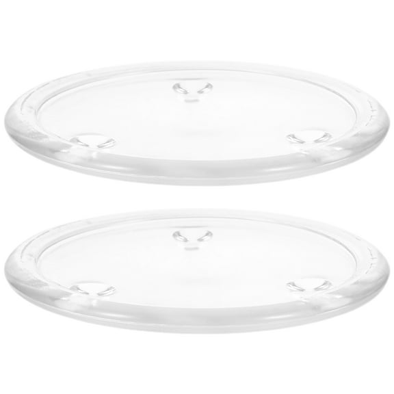 OUNONA  2 Pcs Glass Coaster Party Pillar Candles Holders Transparent