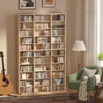 thumbnail image 3 of LELELINKY 11-Tier Triple Wide Bookcase, 68" Tall Bookshelf with 33 Display Shelves for Living Room Home Office Study, Natural Oak, 3 of 11