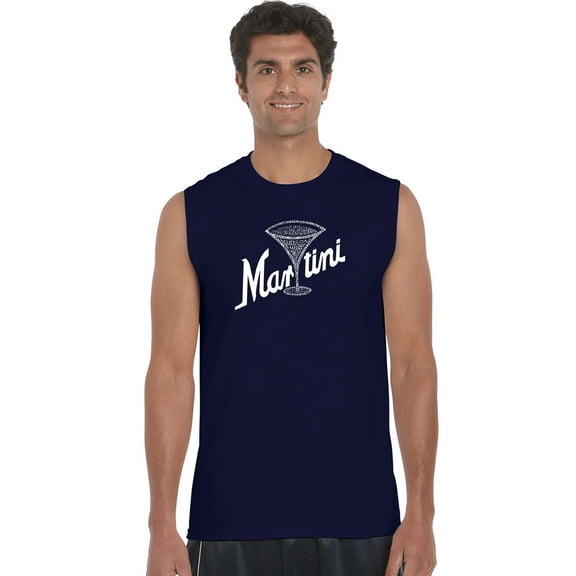 LA Pop Art Men's Word Art Sleeveless T-shirt - Martini